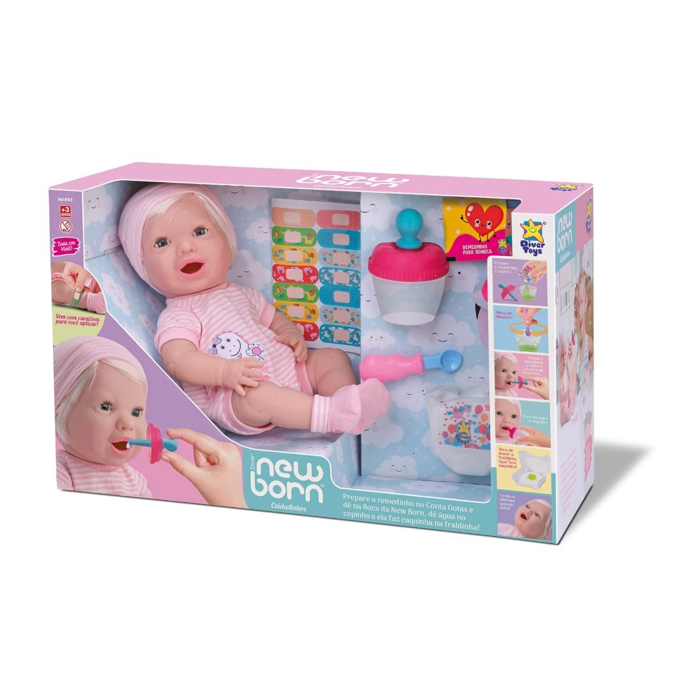 Boneca Bebe Reborn - Diver New Born - Dormindo - Divertoys em Promoção na  Americanas