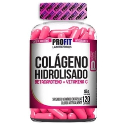 Colágeno Hidrolisado C/ Betacaroteno + Vitamina C 120caps Profit Menor preço em Colágeno Hidrolisado C/ Betacaroteno + Vitamina C 120caps Profit