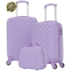 Kit Conjunto 2 Malas De Bordo Viagem Frasqueira Lilás Feminina Abs Rígida 4 Rodinhas 360° Cadeado Senha Puxador Seanite Original Anac Menor preço em Kit Conjunto 2 Malas De Bordo Viagem Frasqueira Lilás Feminina Abs Rígida 4 Rodinhas 360° Cadeado Senha Puxador Seanite Original Anac