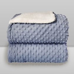 Cobertor Donna Laço Bebê Plush com Sherpa Dots Bolinhas Azul é boa?