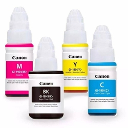Kit 4 tintas Canon Original Pixma GI-190 G1100 G2100 G3100 Menor preço em Kit 4 tintas Canon Original Pixma GI-190 G1100 G2100 G3100