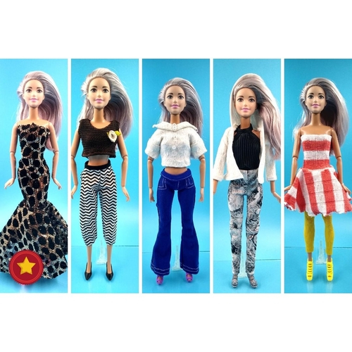 roupas roupinhas boneca barbie kit com 05 PEÇAS