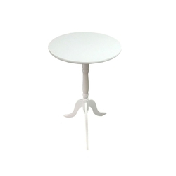 Mesa De Canto Redonda Mdf Retrô Decoração Branco 53cm X 30cm Menor preço em Mesa De Canto Redonda Mdf Retrô Decoração Branco 53cm X 30cm