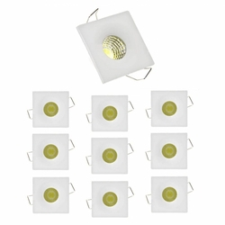 Kit Com 10 Peças - Mini Spot Quadrado Branco Frio Led Cob Para Teto Sanca E Gesso - Branco 3w Menor preço em Kit Com 10 Peças - Mini Spot Quadrado Branco Frio Led Cob Para Teto Sanca E Gesso - Branco 3w