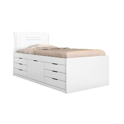 Cama Cômoda de Solteiro Conquista Florença Branco Menor preço em Cama Cômoda de Solteiro Conquista Florença Branco