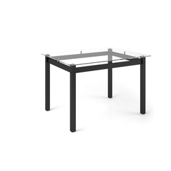 Mesa Retangular com Tampo de Vidro 4 Lugares Tokio Art Panta Preto Menor preço em Mesa Retangular com Tampo de Vidro 4 Lugares Tokio Art Panta Preto
