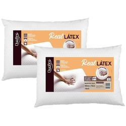 Kit 2 Travesseiros Real Látex Alto 50x70cm - Duoflex Menor preço em Kit 2 Travesseiros Real Látex Alto 50x70cm - Duoflex