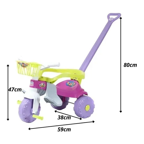 Triciclo Infantil Tico Tico Motoca Bebê com Haste para Empurrar e Proteção  Lateral Moto Infantil em Promoção na Americanas