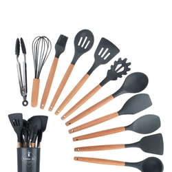 Kit 12 Utensílios Cozinha Silicone Colher Concha Fue Cinza é boa?