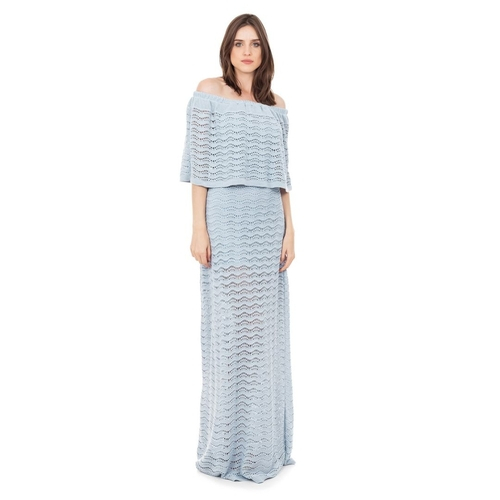vestido ombro a ombro tricot