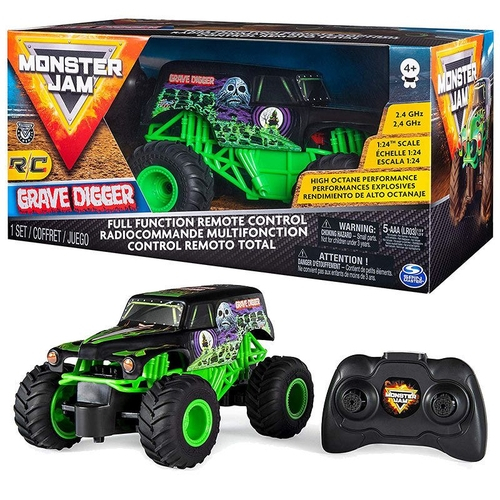 Monster Jam 1:24 - Carro com Controle Remoto - Grave Digger - Sunny - Ri  Happy