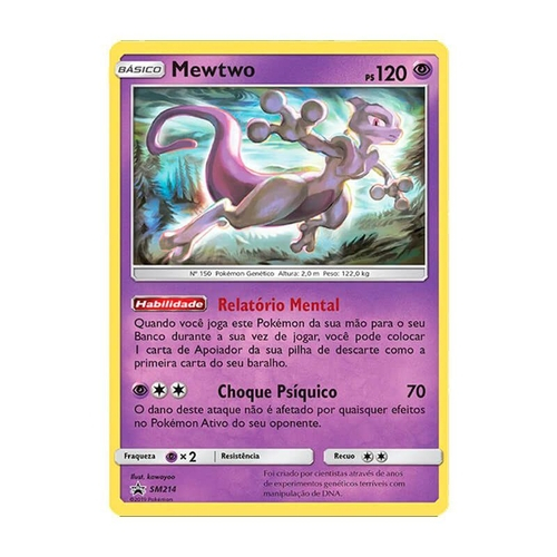 Pokémon TCG: Mewtwo (SM214) - SM Promo em Promoção na Americanas