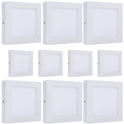 Kit 10 Plafon Sobrepor 25w Led Quadrada Painel Spot Luminari Menor preço em Kit 10 Plafon Sobrepor 25w Led Quadrada Painel Spot Luminari