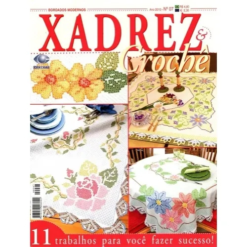 Revista Arte & Artesanato Bordado Tecido Ponto Xadrez N° 8