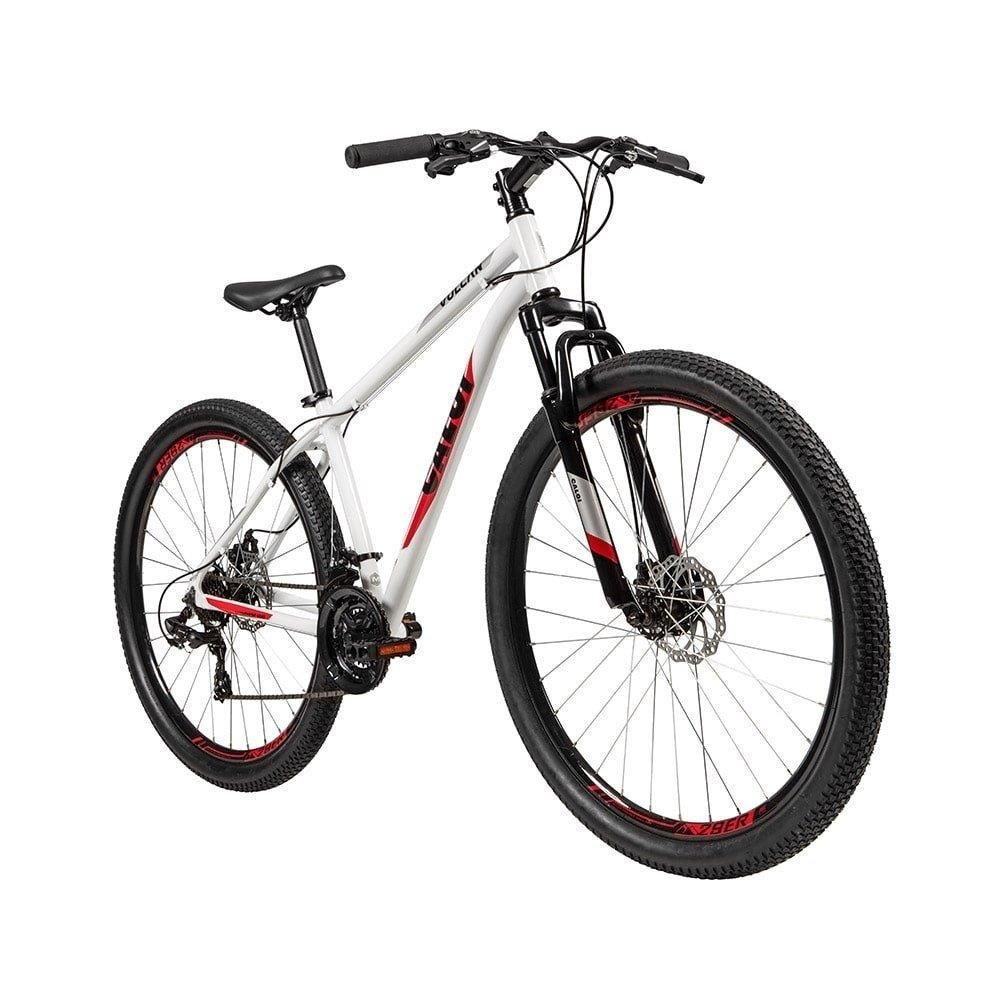 Bicicleta Adulto Caloi Vulcan Aro 29, 21 Marchas, Quadro de Alumínio, Tamanho 17, Freio a Disco, Branca
