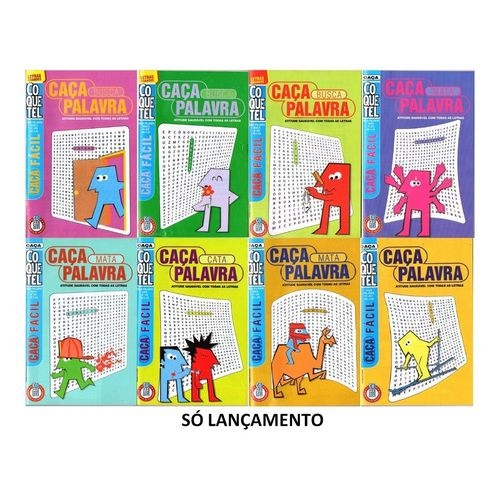 Passatempos Coquetel Nível Fácil +560 Jogos de Caça Palavras Kit 7 Volumes  - Outros Livros - Magazine Luiza