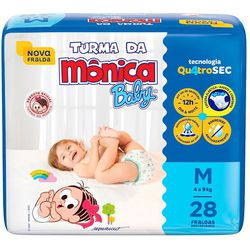 Fralda Descartável Turma da Monica Jumbo M - 28 unidades Menor preço em Fralda Descartável Turma da Monica Jumbo M - 28 unidades