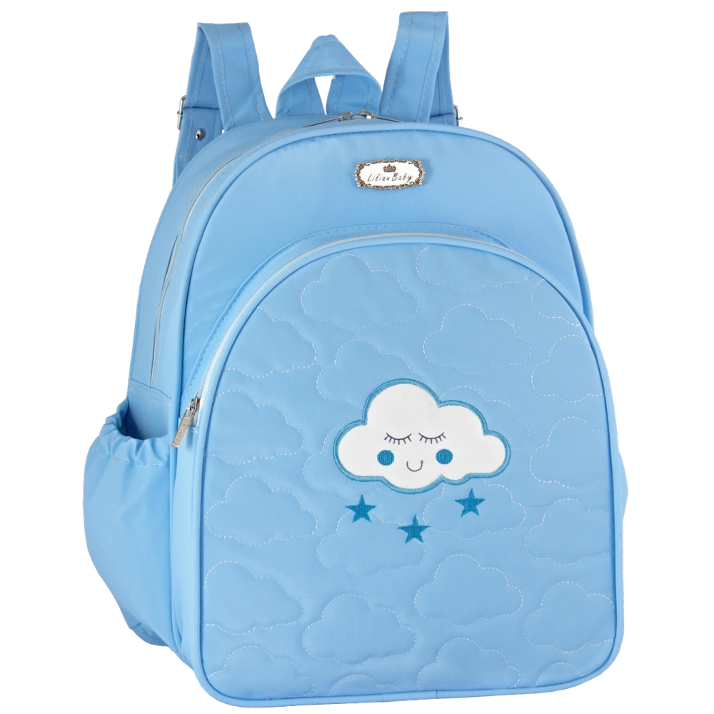 Mochila Maternidade Grande Nuvem Azul Bebê Bebê Menino no Shoptime