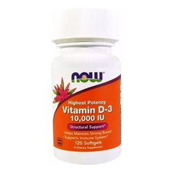 Vitamina D3 10000 Ui - 120 Cápsulas Em Gel Menor preço em Vitamina D3 10000 Ui - 120 Cápsulas Em Gel