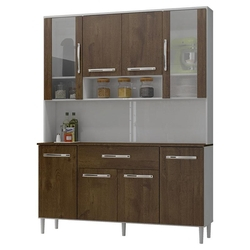 Armário de Cozinha Kit Cancun 8 Portas Branco Malbec - Incorplac Menor preço em Armário de Cozinha Kit Cancun 8 Portas Branco Malbec - Incorplac