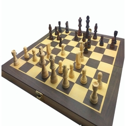 Jogo de Xadrez e Dama tabuleiro dobrável madeira 39x39 é boa?