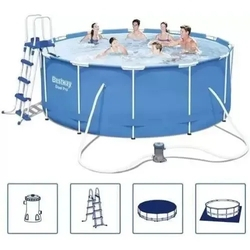 Piscina Bestway 10250 Litros com Capa Forro Escada Bomba Filtro 110v #56421 Menor preço em Piscina Bestway 10250 Litros com Capa Forro Escada Bomba Filtro 110v #56421