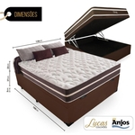 Cama Box Com Baú Casal + Colchão De Molas - Anjos - Superlastic 138cm