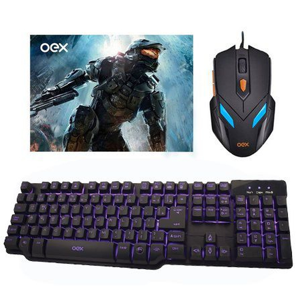 Kit Teclado Destroyer TC299 + Mouse Óptico MC100 + Mousepad War Oex