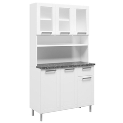 Kit Cozinha Compacta Múltipla Aço Vidro 6 Portas 6143 Branco - Bertolini Menor preço em Kit Cozinha Compacta Múltipla Aço Vidro 6 Portas 6143 Branco - Bertolini