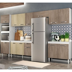 Cozinha Modulada 6 Módulos Composição 1 Branco/Carvalho/Castanho - Lumil Móveis Menor preço em Cozinha Modulada 6 Módulos Composição 1 Branco/Carvalho/Castanho - Lumil Móveis