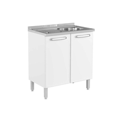 Balcão Bertolini Evidence 4633 Aço c/Pia 80cm Branco Menor preço em Balcão Bertolini Evidence 4633 Aço c/Pia 80cm Branco