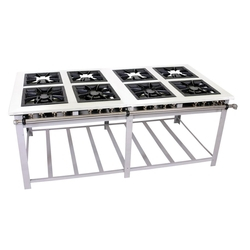 Fogão Gourmet Industrial Maxi Inox 8 Bocas 40x40 Grande Registro de Ferro Baixa Pressão - Venâncio Menor preço em Fogão Gourmet Industrial Maxi Inox 8 Bocas 40x40 Grande Registro de Ferro Baixa Pressão - Venâncio