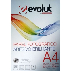Papel Fotográfico A4 Adesivo Brilhante 130g - 20 folhas Menor preço em Papel Fotográfico A4 Adesivo Brilhante 130g - 20 folhas