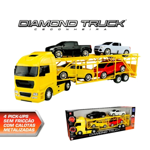 Caminhão de Brinquedo - Diamond Truck Cegonheira - Amarelo - Roma -  superlegalbrinquedos