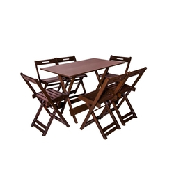 Conjunto Dobrável 120x70 Com 6 Cadeiras - Imbuia - BTB Móveis é boa?