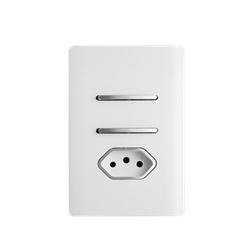Conjunto Interruptor Duplo Simples + 1 Tomada 20a - Novara Branca Dicompel Menor preço em Conjunto Interruptor Duplo Simples + 1 Tomada 20a - Novara Branca Dicompel