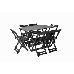 Conjunto Dobrável 120x70 Com 6 Cadeiras - Tabaco - BTB Móveis Menor preço em Conjunto Dobrável 120x70 Com 6 Cadeiras - Tabaco - BTB Móveis