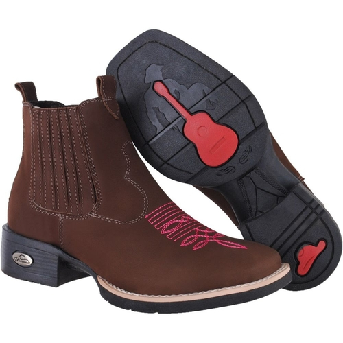 bota botina feminina texana bico quadrado couro cano curto