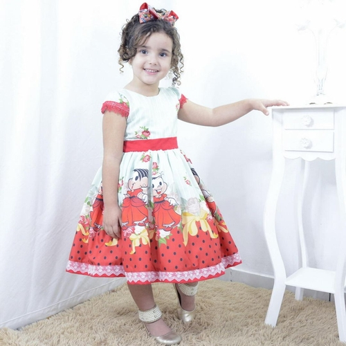 vestido turma da monica infantil