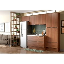 Kit Cozinha 5458R Calábria S/ Tampo - Multimóveis - Nogueira Menor preço em Kit Cozinha 5458R Calábria S/ Tampo - Multimóveis - Nogueira