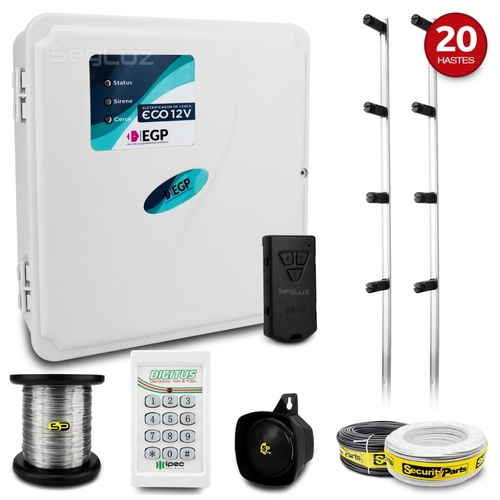 Foto 1 - Kit Cerca Elétrica Alarme GCP Com Discadora 60 Metros Econômico