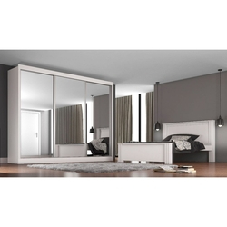 Guarda-roupa Casal 3 portas c/ Espelho 3 gavetas Napoli Branco Menor preço em Guarda-roupa Casal 3 portas c/ Espelho 3 gavetas Napoli Branco