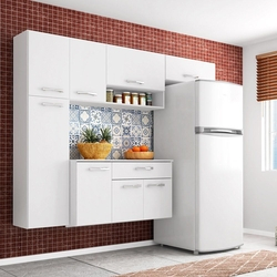 Cozinha Compacta Anita 4 Peças 8 Portas 1 Gaveta Poquema Menor preço em Cozinha Compacta Anita 4 Peças 8 Portas 1 Gaveta Poquema