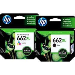 Cartucho de Tinta HP 662XL Colorido - Original + Cartucho de Tinta HP 662XL Preto Menor preço em Cartucho de Tinta HP 662XL Colorido - Original + Cartucho de Tinta HP 662XL Preto