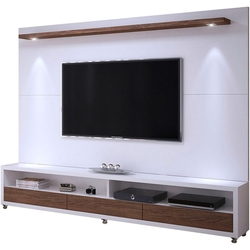 Menor preço em Rack com Painel Dallas Para TV de até 60"1675 – KNR Móveis - Branco fosco / Carvalho evora