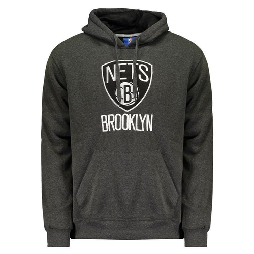 grey brooklyn nets moletom com capuz