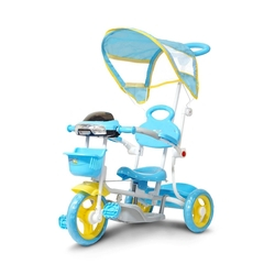 Triciclo Infantil 2 em 1 com Haste e Pedal Azul BW003AZ Importway Menor preço em Triciclo Infantil 2 em 1 com Haste e Pedal Azul BW003AZ Importway
