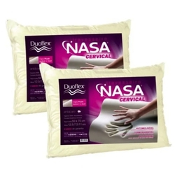Kit 2 Travesseiros Nasa Cervical 50x70cm - Duoflex Menor preço em Kit 2 Travesseiros Nasa Cervical 50x70cm - Duoflex