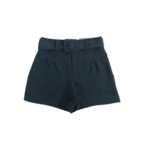 short alfaiataria com cinto preto