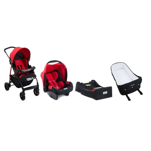 carrinho de bebe burigotto ecco red com bebe conforto touring se
